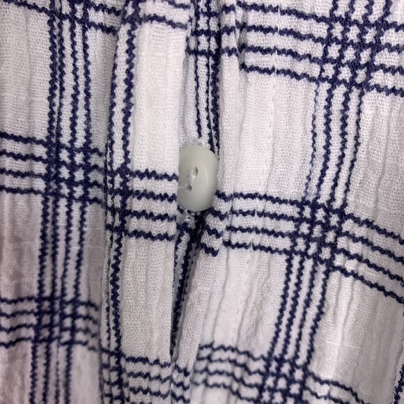 Promesa womens ruffle plaid button down short sleeve size large - Picture 6 of 7